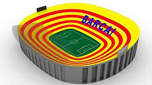 Barca nghênh chiến Real bằng lá cờ khổng lồ