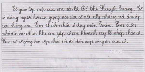 Văn tả cô giáo: Cổ cô dài 3 mét!