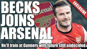 Beckham bất ngờ gia nhập Arsenal
