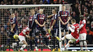 Arsenal 1-0 Stoke: Pháo thủ gặp may