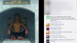 Xôn xao nam thanh niên ngồi lên mộ tổ