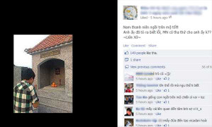 Thanh niên ngồi lên mộ tổ đã hối lỗi