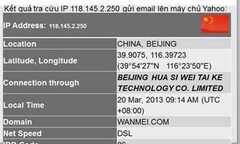 Phó Cục trưởng cảnh sát bị hacker Trung Quốc tấn công