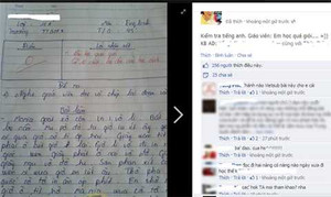 Bài kiểm tra tiếng Anh 0 điểm và lời phê 'lạ'