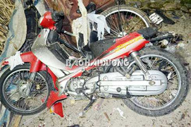 Hải Dương: Xe máy phát nổ, đôi nam nữ thương vong