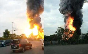 Video: Tàu chở hóa chất nổ tung, bốc cháy dữ dội