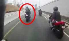 Clip: Bốc đầu xe phân khối lớn, người đẹp ngã bổ nhào
