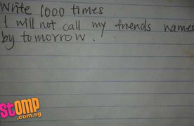 Gọi tên 'cúng cơm' bạn, chép phạt 1.000 lần