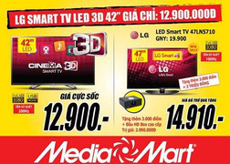 Smart TV 3D 42'' giá chỉ 12,9 triệu đồng