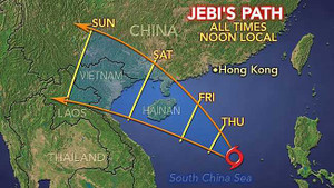 Siêu bão số 5 đang mạnh thêm trên biển Đông