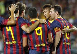 Messi, Fabregas 'đốt lưới' đội bóng cũ Neymar