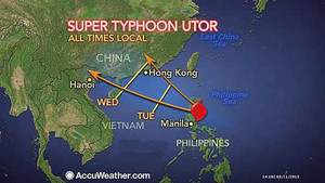 Siêu bão Utor vẫn có khả năng đổ bộ Việt Nam