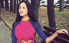 Á hậu Hoàng Anh khoe dáng thướt tha ở trời Tây