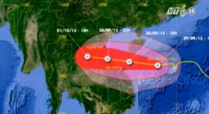 Siêu bão mạnh nhất năm đang tiến vào miền Trung