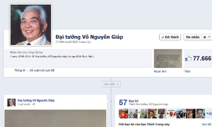 Facebook mang tên Đại tướng Võ Nguyên Giáp đi vào hoạt động