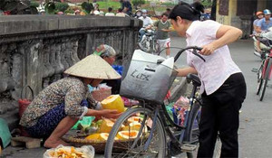 Tranh nhau nhặt hoa quả thối để bán