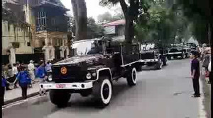 Clip: Đoàn xe diễn tập đưa linh cữu Đại tướng