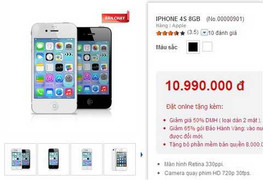 iPhone 4s bản 8GB chính thức bán tại Việt Nam