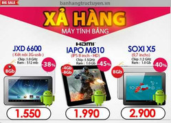 Điện thoại di động, máy tính bảng... khuyến mại giá rẻ