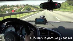 Màn đua ngoạn mục giữa môtô 1000 phân khối và Audi R8