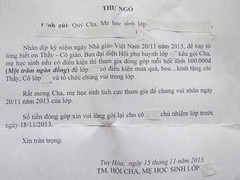 Thư ngỏ 20/11 có điều kiện, phụ huynh khó nghĩ