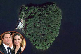 Angelina Joile mua đảo hình trái tim tặng Brad Pitt
