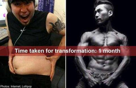 1 tháng, quý ông nổi tiếng: Từ bụng mỡ thành bụng 6 múi