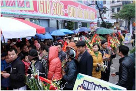 Dòng người đội mưa rét chờ mua hàng điện máy giảm giá