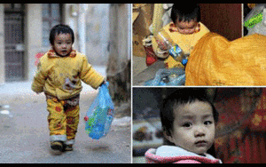 Bé gái 2 tuổi nhặt phế thải kiếm tiền chữa bệnh