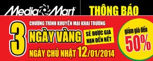 Media Mart tăng thêm 7 ngày vàng mừng khai trương