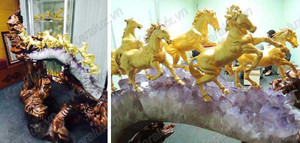 Độc đáo bộ bát mã dát vàng mừng năm Giáp Ngọ