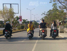 'Hot girl, hot boy' đất Cảng đầu trần 'lượn' phố