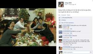 Công Vinh khoe ảnh ăn Tết bên gia đình
