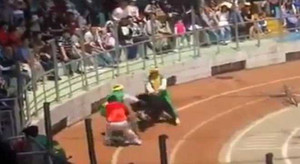 Gấu đanh đá đánh khỉ ngay trên sân khấu xiếc