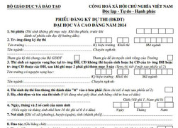 Bộ GD-ĐT hướng dẫn ghi hồ sơ đại học mẫu mới