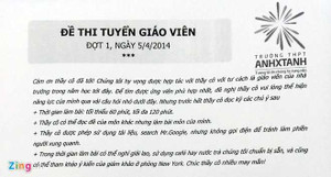 Đề thi tuyển giáo viên độc nhất vô nhị