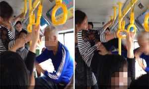 Cô gái Trung Quốc đạp mặt cụ già trên xe bus gây phẫn nộ