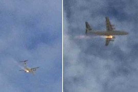 Clip: Máy bay cháy cánh trên bầu trời