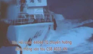 Clip: Tàu hải cảnh Trung Quốc ngang ngược cản trở tàu Việt Nam