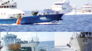 Cảnh sát biển Việt Nam trong vòng vây tàu hộ vệ tên lửa Trung Quốc