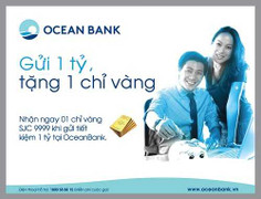 'Gửi 1 tỷ, tặng 1 chỉ vàng' tại OceanBank