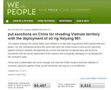 Kiến nghị trừng phạt Trung Quốc vì giàn khoan Hải Dương 981