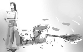 Cô học trò xin làm tạp vụ