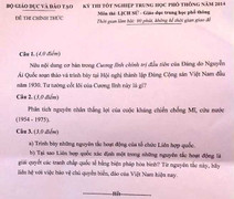 Đề thi tốt nghiệp môn Lịch sử chủ quyền biển đảo