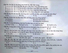 Đề thi, đáp án tốt nghiệp THPT môn Hóa học 2014