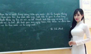 Cô giáo xinh đẹp khiến dân mạng mê mẩn