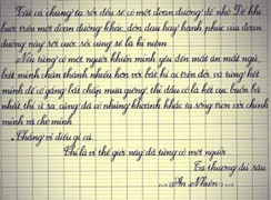 Nữ sinh lớp 11 viết đẹp như in