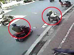 Thản nhiên trộm xe Air Blade chỉ trong 30 giây