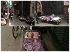 Cụ bà hấp hối bị bỏ mặc nằm giữa trời mưa gió