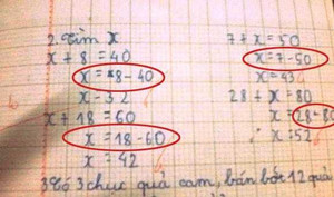 Bài Toán tiểu học đặt phép tính sai vẫn đạt điểm 10
